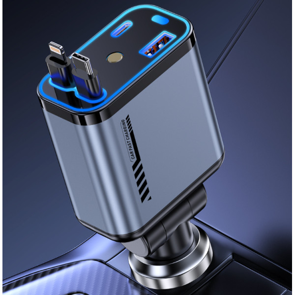 Зарядное устройство для авто с проектором звездного неба USB Type-C Lightning 66 Вт QC 3.0