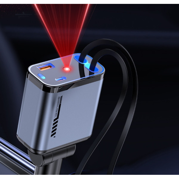 Зарядное устройство для авто с проектором звездного неба USB Type-C Lightning 66 Вт QC 3.0