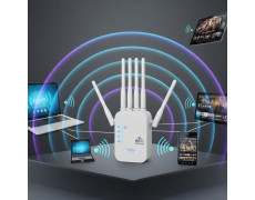 Двухдиапазонный Wi-Fi репитер 2.4 5 ГГц 1200 Мбит/с 6 антенн RJ45 режим AP