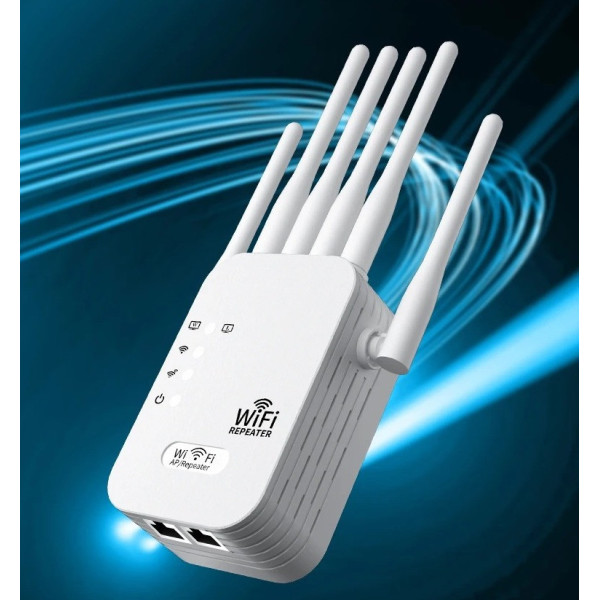 Двухдиапазонный Wi-Fi репитер 2.4 5 ГГц 1200 Мбит/с 6 антенн RJ45 режим AP