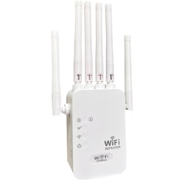 Двухдиапазонный Wi-Fi репитер 2.4 5 ГГц 1200 Мбит/с 6 антенн RJ45 режим AP