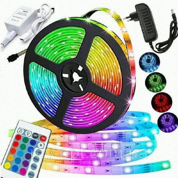 Светодиодная лента SMD 5050-RGB для подсветки телевизора 2м Разноцветная, Неоновая LED подсветка