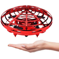 Квадрокоптер  "Летающая тарелка" ручной дрон UFO с Led подсветкой избегает столкновений управляется