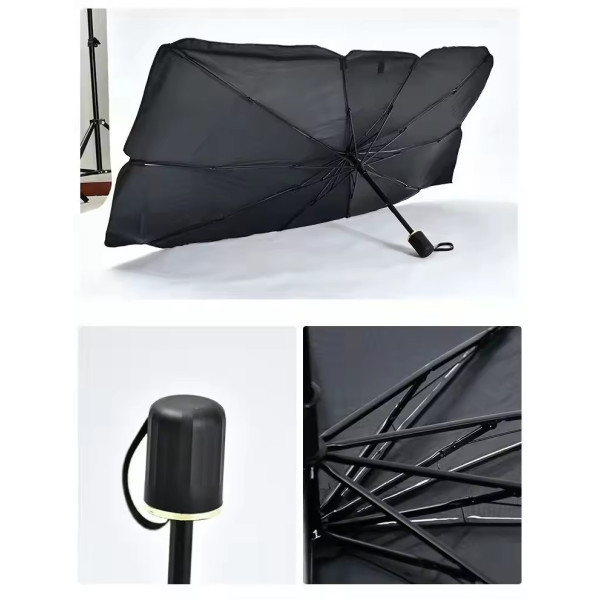 Автозонт солнцезащитный складной Car Umbrella 140×78 см для лобового стекла черный