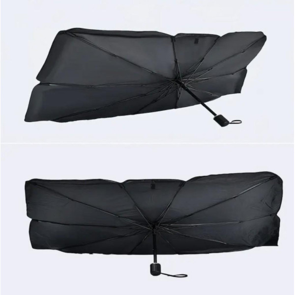 Автозонт солнцезащитный складной Car Umbrella 140×78 см для лобового стекла черный