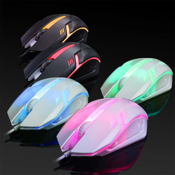 Проводная игровая мышь X3 с LED-подсветкой, USB подключение, 1200 DPI, черная