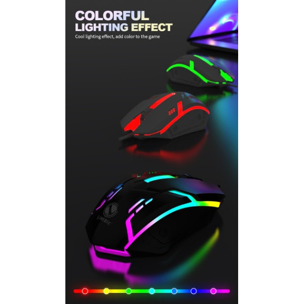 Проводная игровая мышь X3 с LED-подсветкой, USB подключение, 1200 DPI, черная