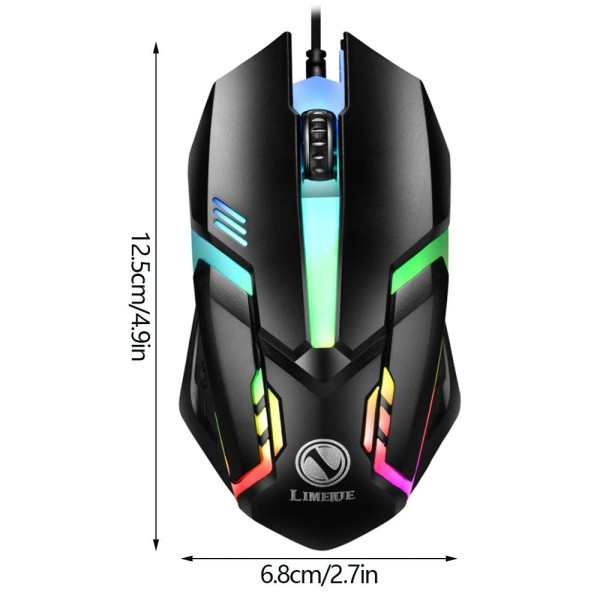Проводная игровая мышь X3 с LED-подсветкой, USB подключение, 1200 DPI, черная