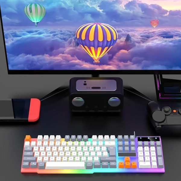 Проводная игровая клавиатура Raiku K26 мембранная 104 клавиши USB черная эргономичная