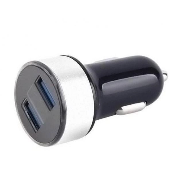 Автомобильный зарядный адаптер HZ AG HC6 с 2 USB портами и экраном, черный