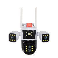 Видеонаблюдение IP WiFi PTZ камера 12 МП JE-190-1/2 с тремя объективами ночное видение