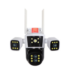 Видеонаблюдение IP WiFi PTZ камера 12 МП JE-190-1/2 с тремя объективами ночное видение