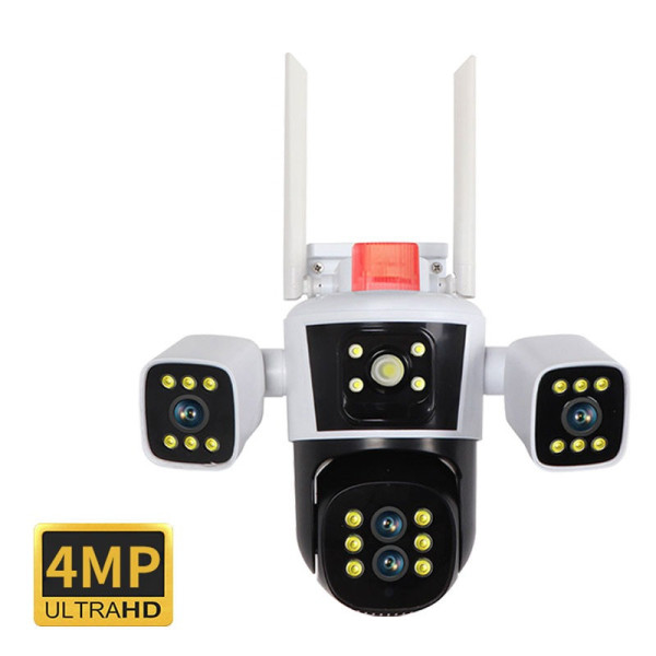Видеонаблюдение IP WiFi PTZ камера 12 МП JE-190-1/2 с тремя объективами ночное видение