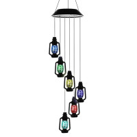 Подвесная садовая лампа Музыка ветра солнечная батарея 6 LED фонариков разноцветный свет