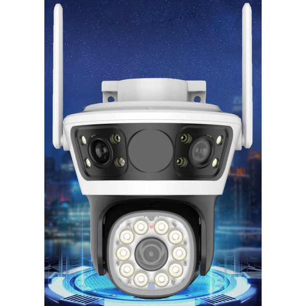 Видеонаблюдение камера 3 линзы Q70 2+2+2 МП 4G Wi-Fi LAN ночное видение датчик движения