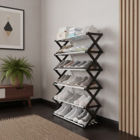 Складная полка для обуви, Shoe Rack черная, на 6 полок