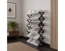 Складная полка для обуви, Shoe Rack черная, на 6 полок