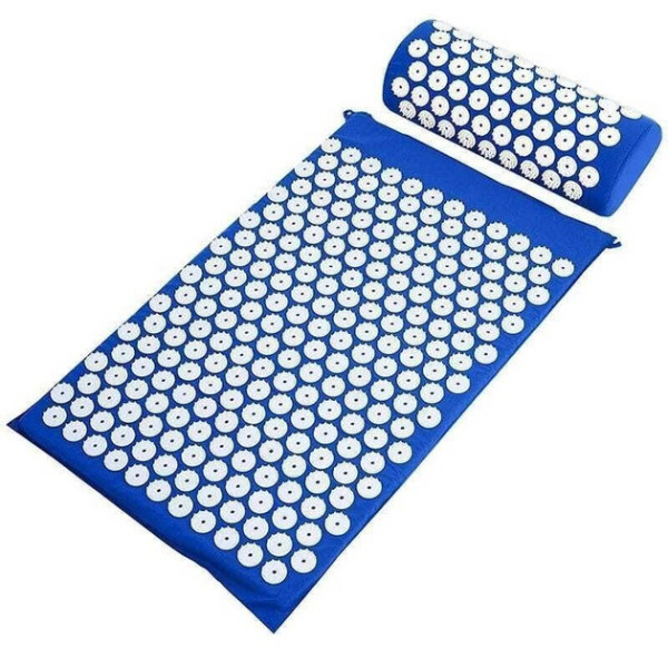 Массажный коврик Acupressure Mat с валиком, помогает в снятии стресса и боли