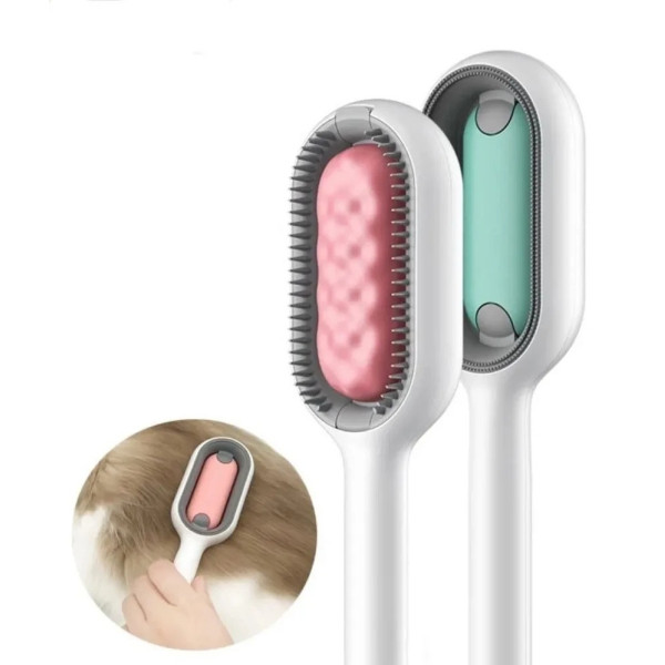 Щетка для сухого и влажного вычесывания шерсти собак и котов Pet Gravity 4в1 Pet Grooming Comb