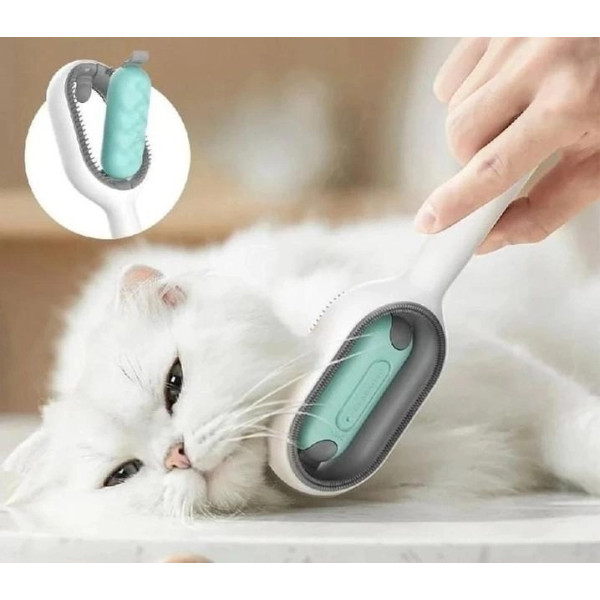 Щетка для сухого и влажного вычесывания шерсти собак и котов Pet Gravity 4в1 Pet Grooming Comb