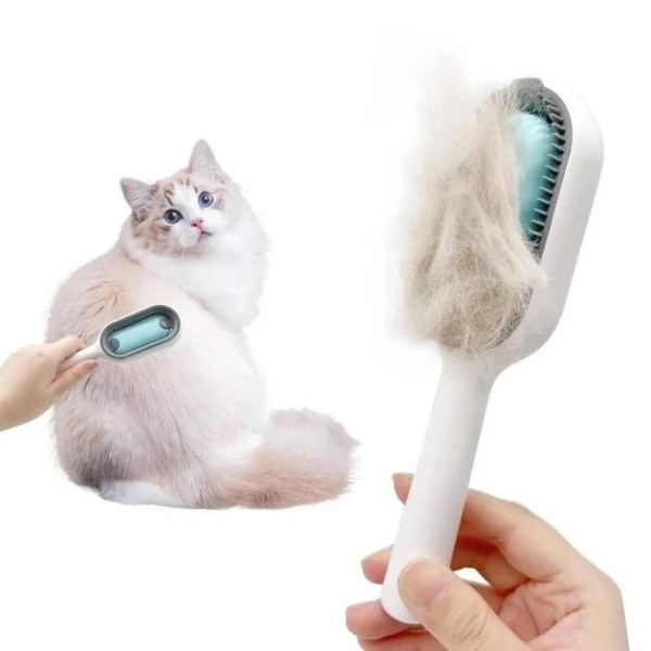 Щетка для сухого и влажного вычесывания шерсти собак и котов Pet Gravity 4в1 Pet Grooming Comb