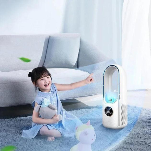Безлопастной вентилятор Air Multiplier увлажнение подсветка 6 скоростей аккумулятор USB белый