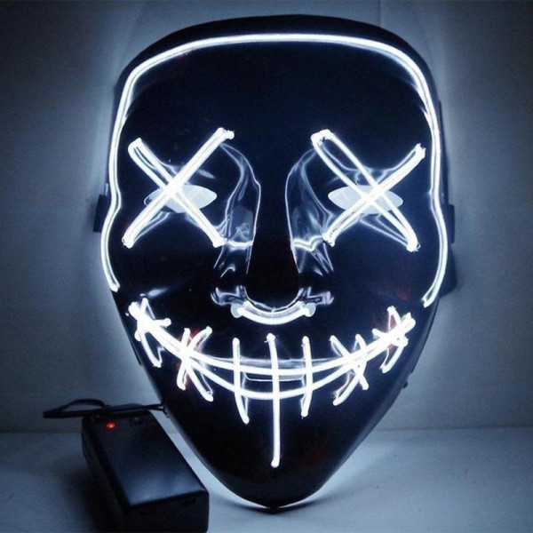 Судная ночь ABC Purge Mask, неоновая маска, питание от батареек