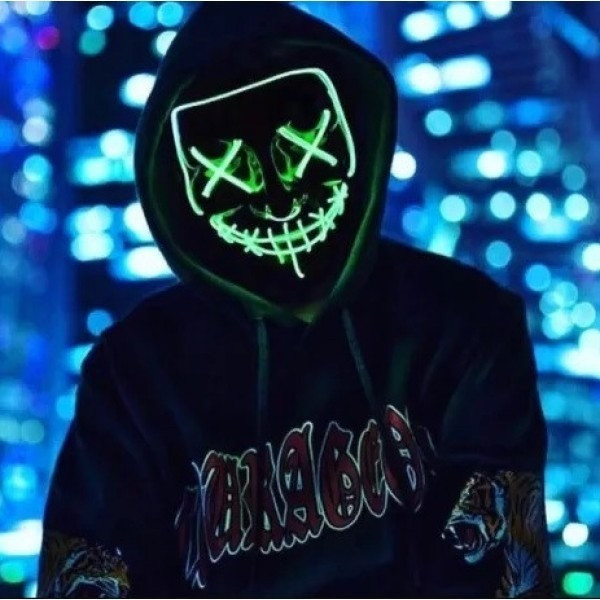 Судная ночь ABC Purge Mask, неоновая маска, питание от батареек