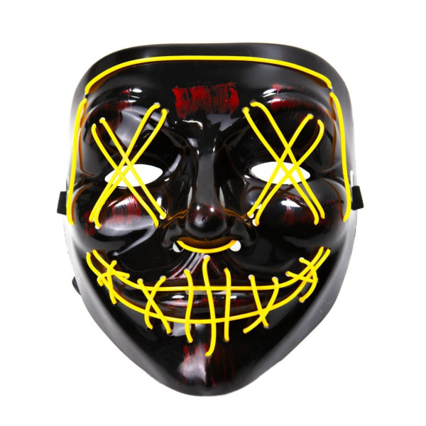 Судная ночь ABC Purge Mask, неоновая маска, питание от батареек