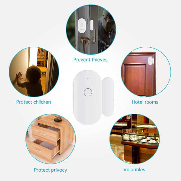 Беспроводная Wi-Fi сигнализация Fuers WIFID01 для двери/окна, совместима с Tuya/Smart Life