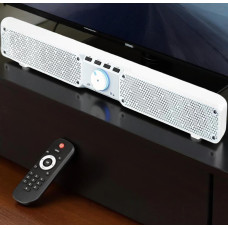 Портативная Bluetooth колонка SOUNDBAR Q10 белая 2×10 Вт басы громкая связь TF USB AUX до 10 часов работы