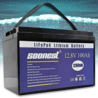 Батарея SOONEST 12V 100Ah аккумулятор LiFePO4 глубокого цикла BMS 100A