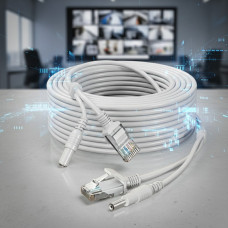 Комбинированный медный кабель RJ45 и DC для систем видеонаблюдения 20 м