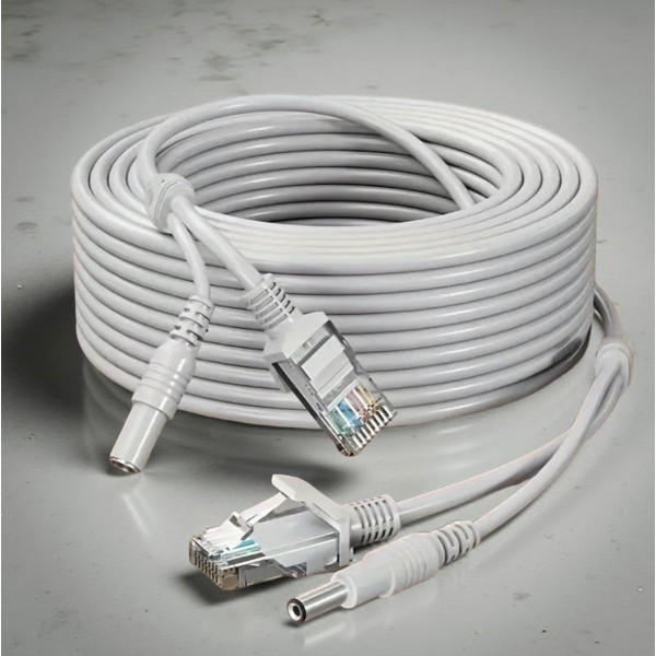 Комбинированный медный кабель RJ45 и DC для систем видеонаблюдения 20 м