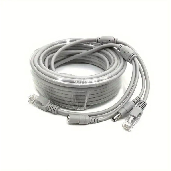Комбинированный медный кабель RJ45 и DC для систем видеонаблюдения 20 м