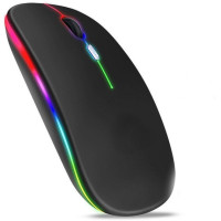 Беспроводная мышь с Bluetooth и адаптером 2.4Ghz RGB подсветка черная