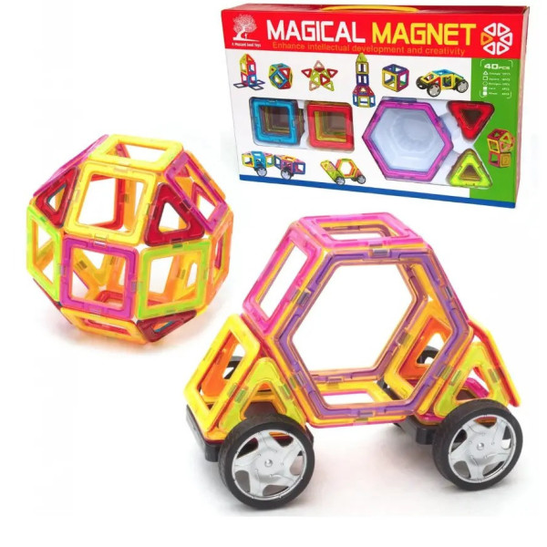 Магнитный конструктор для детей 3D Magical Magnet 98 деталей