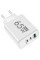 Быстрое зарядное устройство TRG-185 GaN 65W с портами USB Type-C и A белое
