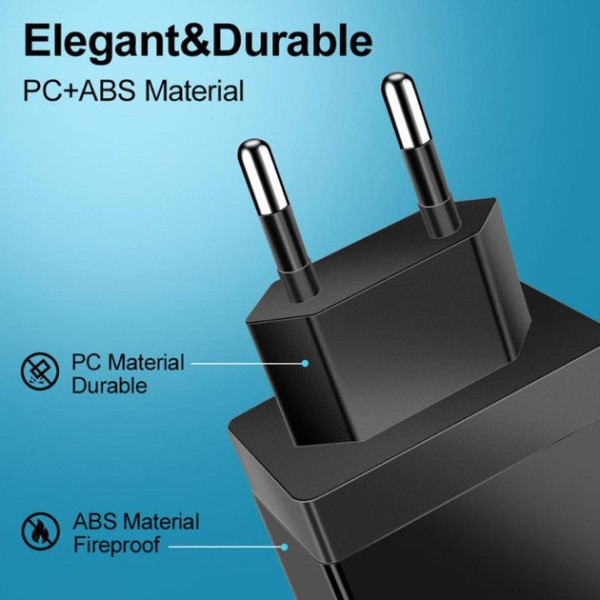 Зарядное устройство на 5 портов 65W с USB Type-C быстрое и безопасное белое