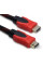 HDMI кабель 15 м с позолоченными контактами и усиленной оплеткой черно-красный