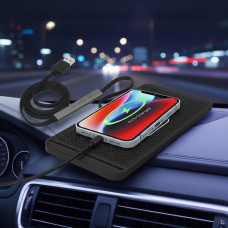 Силиконовый коврик в авто с быстрой беспроводной зарядкой Car Wireless Pad C1 15W