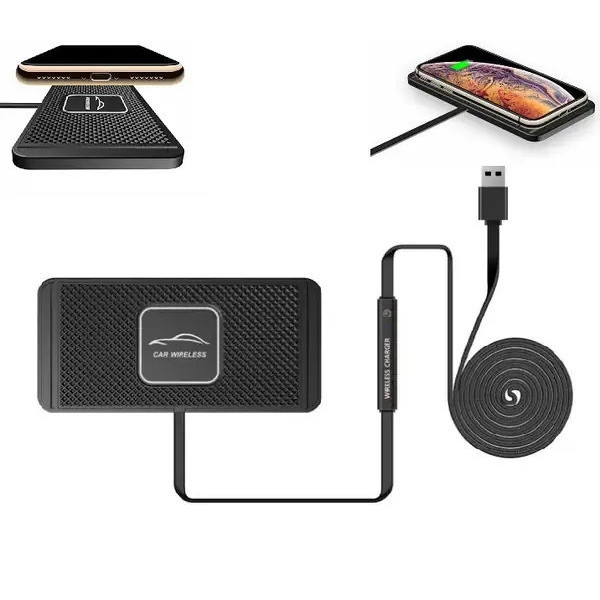 Силиконовый коврик в авто с быстрой беспроводной зарядкой Car Wireless Pad C1 15W