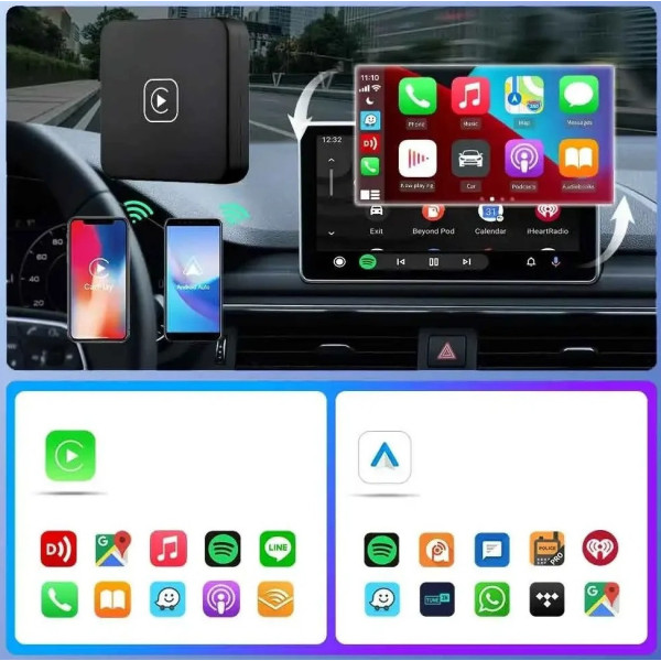 Адаптер беспроводной Bluetooth CarPlay Wireless для автомобилей