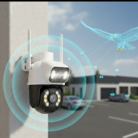 Уличная камера видеонаблюдения c LED подсветкой и датчиком движения Q25 Wi-Fi PTZ IP 6MP Camera APP