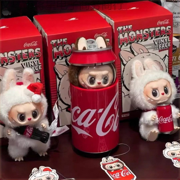 Брелок Labubu в виде банки Coca Cola мягкий плюшевый коллекционный