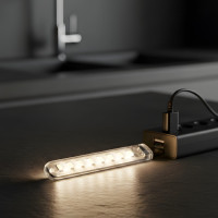 LED Фонарик USB-8LED Портативная USB LED лампа светильник фонарик 8 светодиодов белый свет