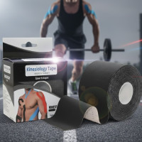 Спортивный кинезио тейп EasyFit Kinesio для мышц и связок черный