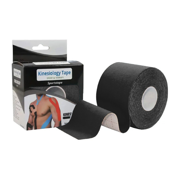 Спортивный кинезио тейп EasyFit Kinesio для мышц и связок черный