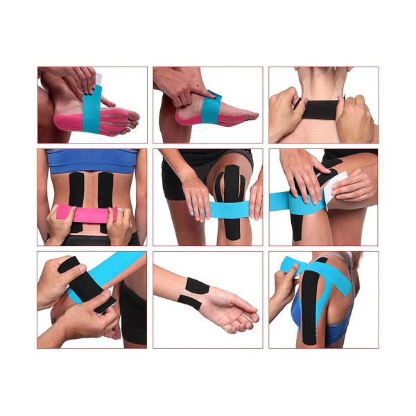Спортивный кинезио тейп EasyFit Kinesio для мышц и связок черный