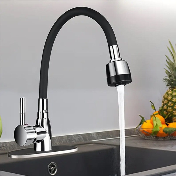 Смеситель для кухни Rubineta Flexy 33 BK гибкий черный AND HA-181